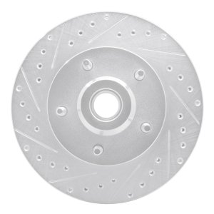 Dodge Ram 1500 Van Brake Rotor (1) - Front Left - R1 Concepts - Drilled & Slotted - Silver - 2003